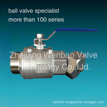 3202-M3 Ss316 CF8m 2-PC Threaded Ball Valve (M/F) with Cap